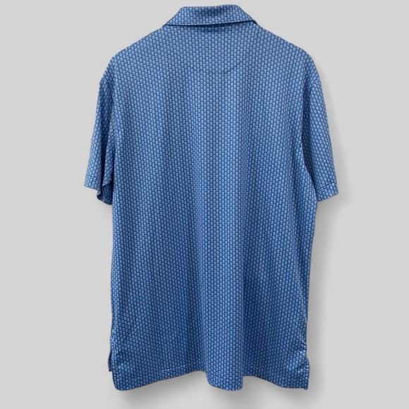 Peter Millar Summer Comfort David Bowie Polo Mens Medium Blue Performance Rare - Picture 2 of 9